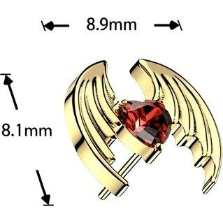 Titanium top bat wing with heart zirconia center Push-In