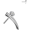 Titanium top curved bar with round zirconia Push-In