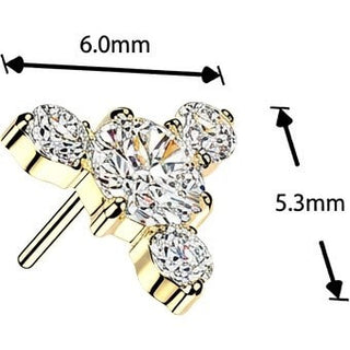 Titanium top round zirconia with 3 small zirconias Push-In