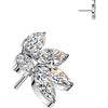 Titanium top 4 marquise zirconia fan with round zirconia Push-In