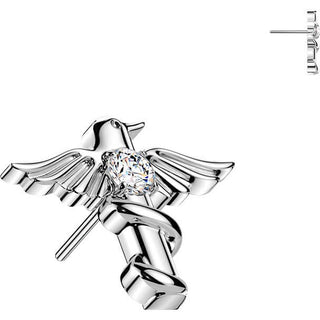 Titanium top bird and round zirconia Push-In
