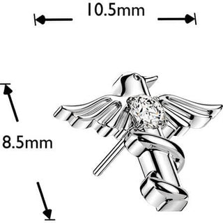 Titanium top bird and round zirconia Push-In