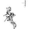 Titanium top snake wrapped star cross Push-In