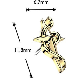 Titanium top snake wrapped star cross Push-In