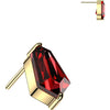 Titanium Top Top Emerald Cut Hexagon Kite Zirconia Push-In