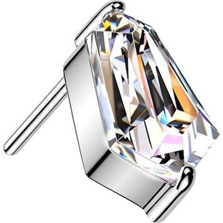 Titanium Top Top Emerald Cut Hexagon Kite Zirconia Push-In