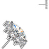 Titanium top marquise and round zirconia cluster Push-In