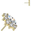 Titanium top marquise and round zirconia cluster Push-In