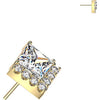 Titanium top square and pave round zirconia cluster Push-In
