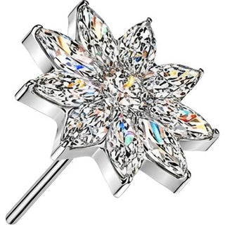 Titanium Top top flower with zirconia petals Push-In