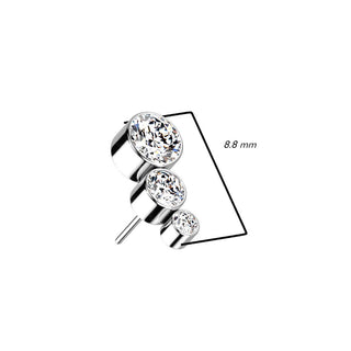 Titanium Top top 3 zirconias bezel setting Push-In