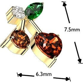 Titanium top cherry zirconia Push-In