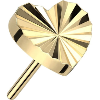 Titanium Top Top Heart Diamond Cut Push-In