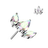 Titanium Top Top Marquise Cut 3 Zirconia Push-In