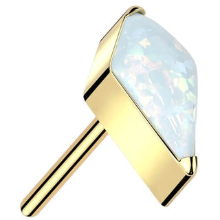 Titanium Top top diamond shaped opal zirconia Push-In