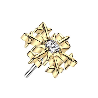 Top Top Snowflake Zirconia Push-In