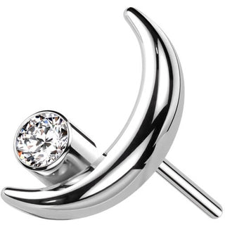 Titanium Top Halfmoon Zirconia Push-In