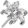 Titanium Top Flower Zirconia Push-In