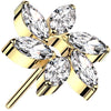 Titanium Top Flower Zirconia Push-In