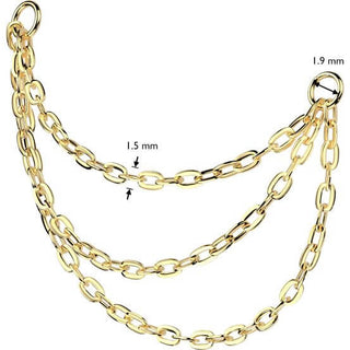 Titanium connector triple chain with 2 O-rings