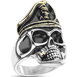 Totenkopf Pirat Silber Gold