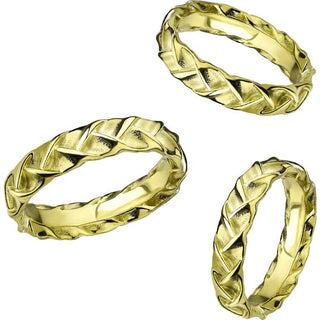 Finger Ring gold braided knot