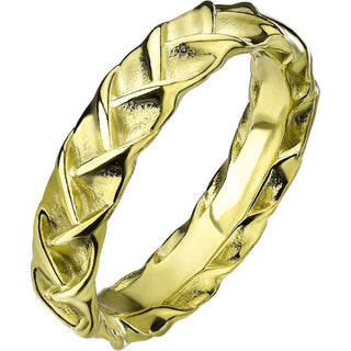 Finger Ring gold braided knot