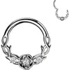 Ring cubic zirconia accented vines and rose Clicker