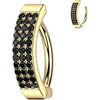 Belly Button Piercing triple line zirconia Clicker