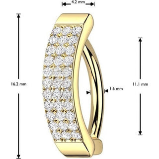 Belly Button Piercing triple line zirconia Clicker