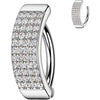 Belly Button Piercing zirconia 4 lines Clicker