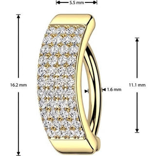 Belly Button Piercing zirconia 4 lines Clicker