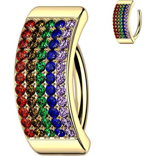 Belly Button Piercing zirconia 5 lines Clicker