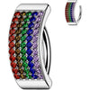 Belly Button Piercing zirconia 5 lines Clicker