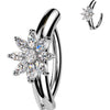 Belly Button Piercing flower zirconia