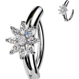 Belly Button Piercing flower zirconia