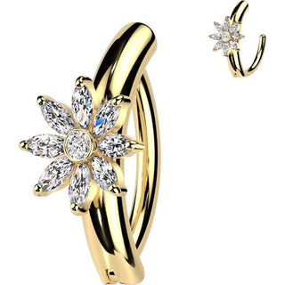 Belly Button Piercing flower zirconia