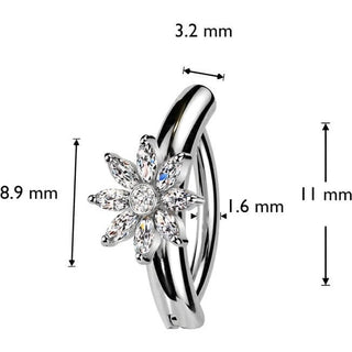 Belly Button Piercing flower zirconia
