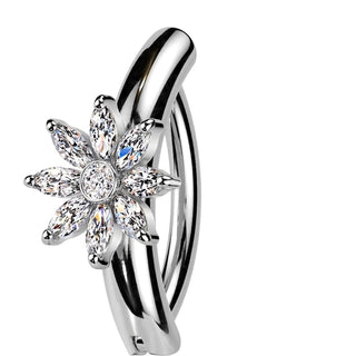 Belly Button Piercing flower zirconia
