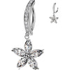 Belly Button Piercing flower dangle zirconia Clicker