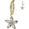 Belly Button Piercing flower dangle zirconia Clicker