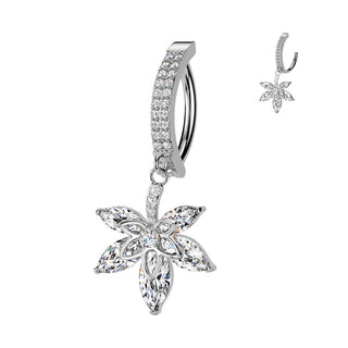 Bauchnabelpiercing Blume Anhänger Zirkonia Clicker