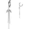 Belly Button Piercing marquise cubic zirconia and triple chain dangle Clicker
