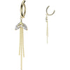 Belly Button Piercing marquise cubic zirconia and triple chain dangle Clicker