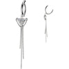 Belly Button Piercing triangle cubic zirconia and triple chain dangle Clicker