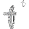 Belly Button Piercing cross zirconia Clicker