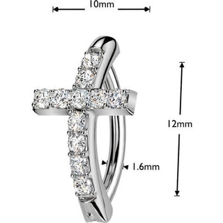 Belly Button Piercing cross zirconia Clicker