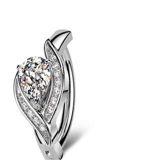 Belly Button Piercing pave cubic zirconia edge and large teardrop Clicker