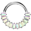 Titanium Ring Baguette pave setting zirconia Clicker
