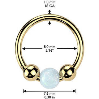 Titan Ring 3 Kugeln Opal Segment 